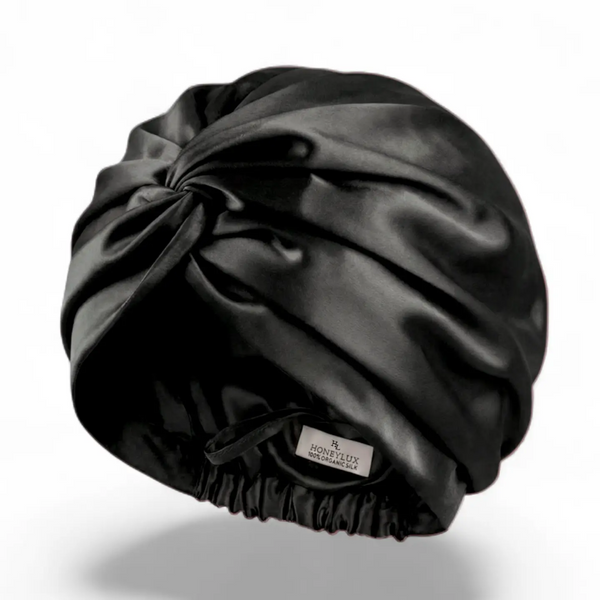 Organic Silk Sleep Bonnet (Black) – Avanti Le Spa